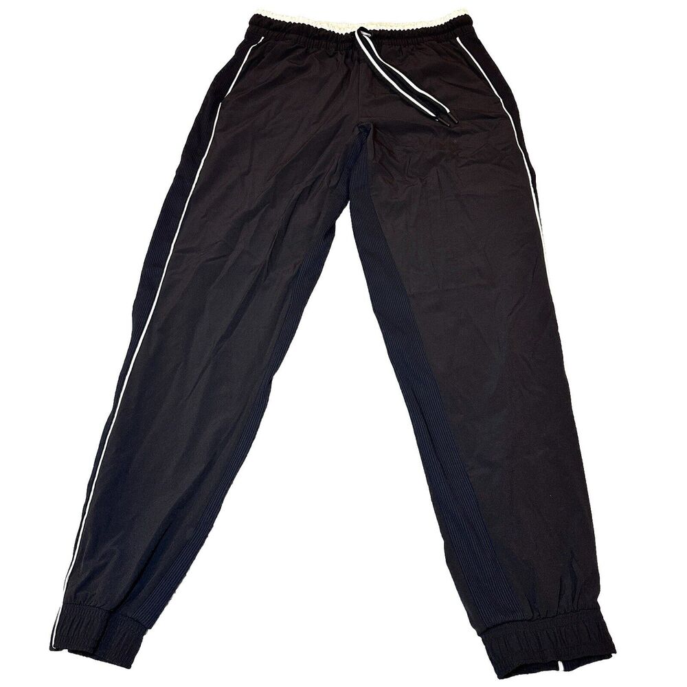 Athleta Drawstring Brooklyn Jogger Zip Up Pocket Black Size 4 running activewear